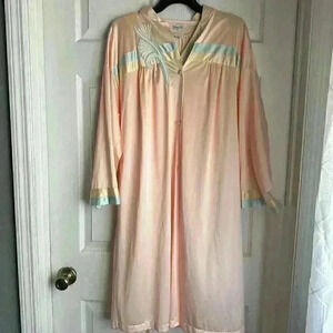 VANITY FAIR Vintage Floral 2pc Nightgown & Matching Robe Set Size M USA